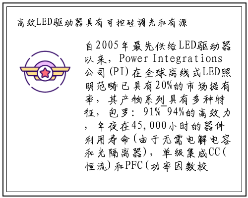 高效LED驱动器具有可控硅调光和有源PFC特性_星空体育网站